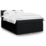 vidaXL Sommier à lattes de lit avec matelas Noir 160x200 cm Tissu