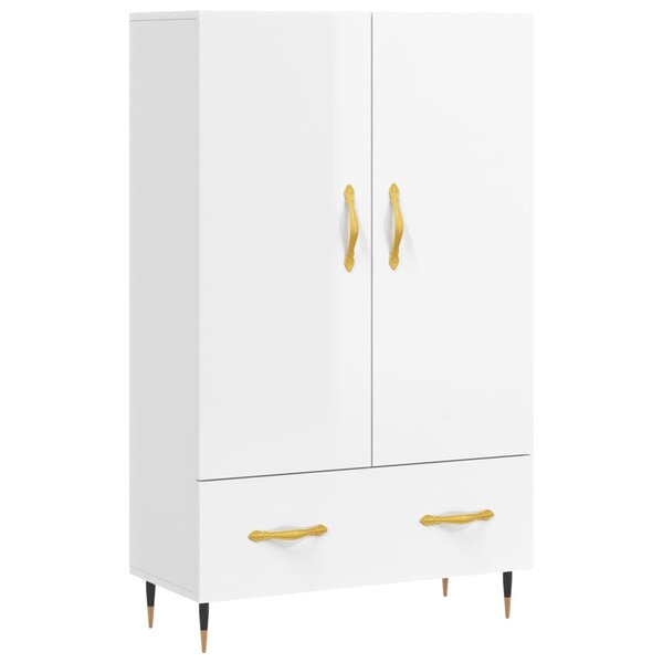vidaXL Buffet haut blanc brillant 69 5x31x115 cm bois d'ingénierie