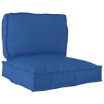 vidaXL Ensemble de coussins de palette de 2 pièces en bleu royal en tissu Oxford