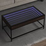 vidaXL Table basse avec LED Infinity chêne marron 90x50x41 cm