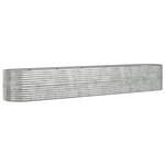 vidaXL Lit surélevé de jardin Acier enduit de poudre Argenté