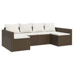 Salon de jardin meuble d'extérieur ensemble de mobilier 2 pièces avec coussins marron résine tressée 02_0015897