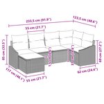 vidaXL Ensemble de Canapé de Jardin 6 pièces avec Coussins Gris Clair