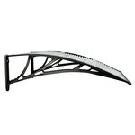 vidaXL Auvent de porte Noir et transparent 80x75 cm Polycarbonate