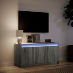 vidaXL Meuble TV avec LED sonoma gris 100x34x50 cm bois d'ingénierie
