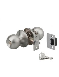 THIRARD - Serrure horizontale tubulaire en applique double entrée pour porte d'entrée  axe réglable  chromé mat  3 clés