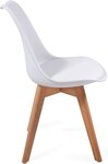 Lot de 2 chaises de salle à manger scandinaves assise rembourré pieds en bois hêtre rétro chaise pour salon chambre cuisine bureau blanc 01_0000725