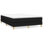 vidaXL Sommier à lattes de lit avec matelas Noir 140x200 cm Tissu