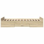 vidaXL Cadre de lit et tiroirs chêne sonoma 90x200cm bois d'ingénierie