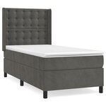 vidaXL Sommier à lattes de lit et matelas Gris foncé 80x200 cm Velours