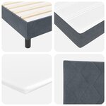 vidaXL Lit Box Spring avec Matelas & LED Gris Foncé 90x190 cm Velours
