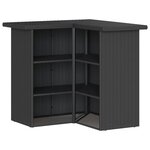 vidaXL Ensemble de bar de jardin 3 Pièces avec coussins noir poly rotin