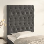 vidaXL Têtes de lit 2 Pièces Gris foncé 80x7x78/88 cm Velours