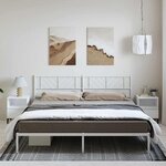 vidaXL Cadre de lit métal sans matelas et tête de lit blanc 183x213 cm