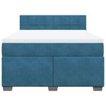 vidaXL Sommier à lattes de lit et matelas bleu 140x190 cm velours