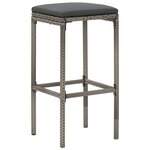 vidaXL Ensemble de bar de jardin 5 Pièces gris bois massif acacia rotin