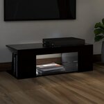 vidaXL Meuble TV avec lumières LED Noir 90x39x30 cm