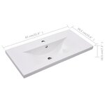 vidaXL Lavabo encastré 81 x 39 5 x 18 5 cm Céramique Blanc