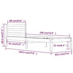 vidaXL Cadre de lit sans matelas 90x190 cm