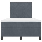 Lit Box Spring vidaXL avec matelas Gris foncé 120x200 cm Velours