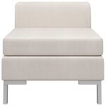vidaXL Canapé central sectionnel avec coussin Tissu Crème