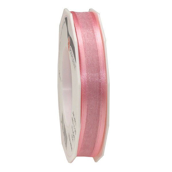 Organza marseille 25-m-rouleau 15 mm  rose