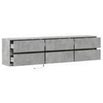 vidaXL Meuble TV mural avec LED gris béton 180x31x45 cm