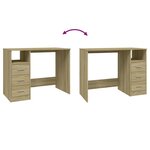 vidaXL Bureau avec tiroirs Chêne sonoma 102x50x76 cm Bois d'ingénierie