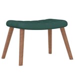 vidaXL Chaise à bascule avec repose-pied Vert foncé Velours