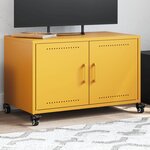 vidaXL Meuble TV jaune moutarde 68x39x43 5 cm acier laminé à froid