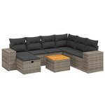 vidaXL Salon de jardin 8 Pièces avec coussins gris résine tressée