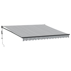 vidaXL Auvent rétractable anthracite et blanc 4x3 m tissu et aluminium