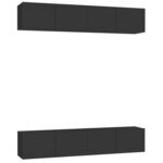vidaXL Meubles TV 4 Pièces Noir 80x30x30 cm Bois d'ingénierie