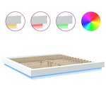 vidaXL Cadre de lit avec lumières LED sans matelas blanc 180x200 cm