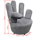 vidaXL Chaise en forme de main gris velours