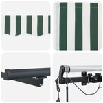 Auvent Rétractable Automatique vidaXL avec LED Vert et Blanc 500x300 cm