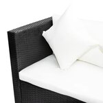 vidaXL Salon de jardin 4 Pièces avec coussins Résine tressée Noir