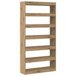 vidaXL Bibliothèque Chêne artisanal Bois massif 100 x 30 x 198 cm