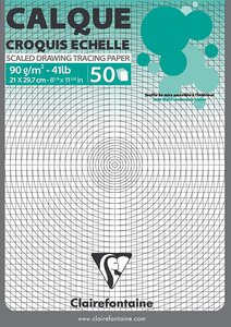 Bloc Calque Échelle 50F 90/95g A4 CLAIREFONTAINE