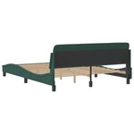 vidaXL Cadre de lit sans matelas vert foncé 160x200 cm velours