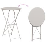 vidaXL Table bistrot pliante Beige Ø50x71 cm en acier recouvert de poudre