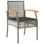 vidaXL Ensemble de salle à manger de jardin 5 pièces avec coussins en rotin synthétique gris