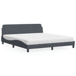 vidaXL Lit avec matelas gris foncé 180x200 cm velours