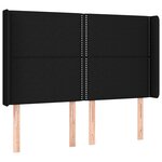 vidaXL Sommier à lattes de lit matelas et LED Noir 140x190 cm Tissu