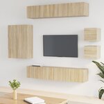 vidaXL Ensemble de meubles TV 8 Pièces Chêne sonoma Bois d'ingénierie