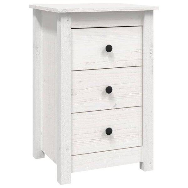 vidaXL Table de chevet Blanc 40x35x61 5 cm Bois de pin massif