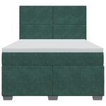 vidaXL Sommier à lattes de lit et matelas Vert foncé 140x200cm Velours