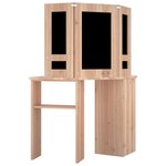 vidaXL Coiffeuse d'angle avec LED Chêne 111x54x141 5 cm
