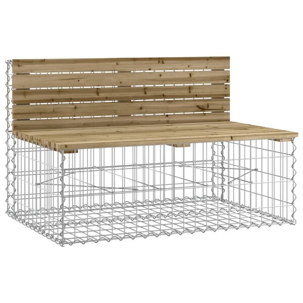 vidaXL Banc de jardin design gabion 103x70x65 cm bois de pin imprégné