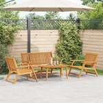 vidaXL Chaises de jardin avec table 4 Pièces en bois massif d'acacia